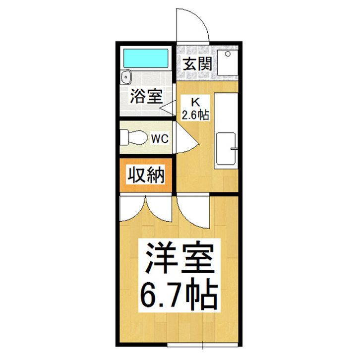 染谷アパート1-Aの間取り