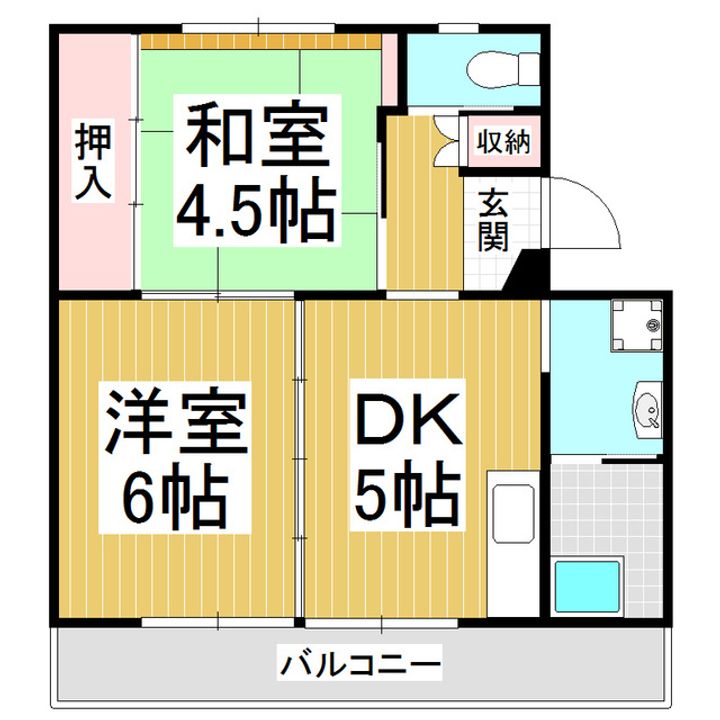 ビレッジハウス伊那福島1号棟401の間取り