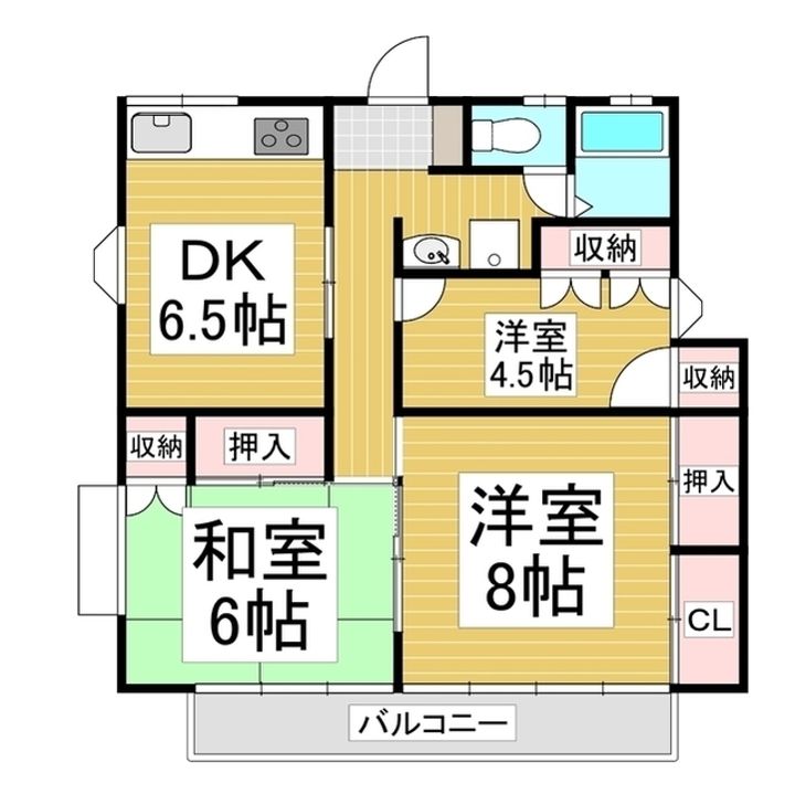 メゾンドールいわなみ202の間取り
