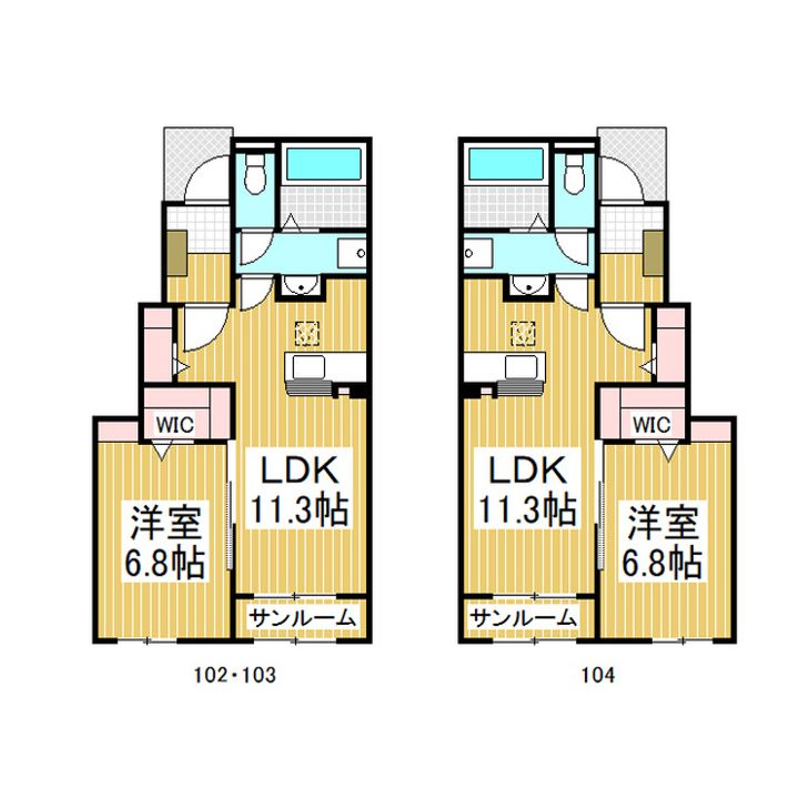 コンフォーティア小諸 C棟103の間取り