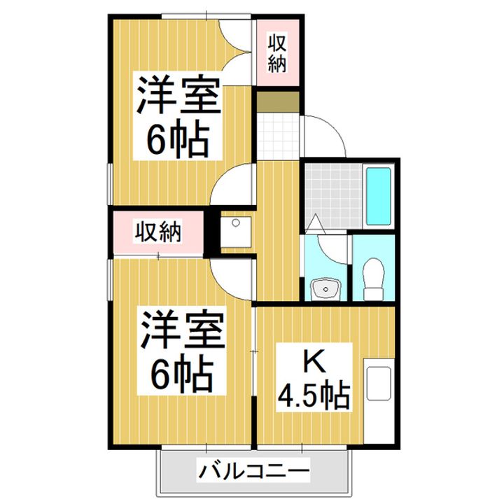 コーポ下河原 B102の間取り