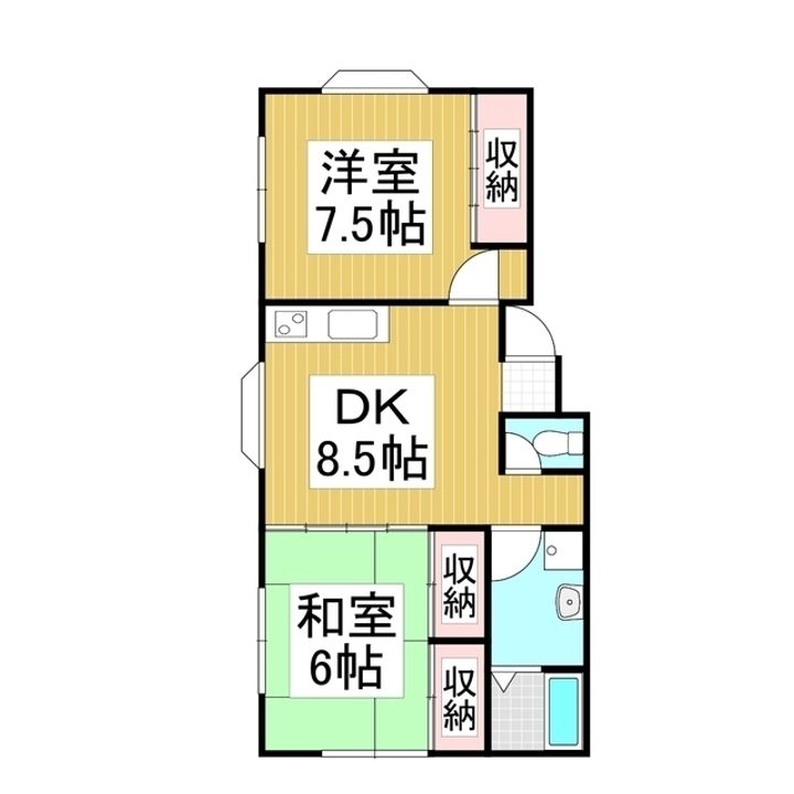 コーポ藤森B-2の間取り