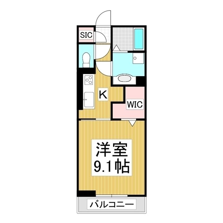 コンフォーティア諏訪豊田 B棟203の間取り
