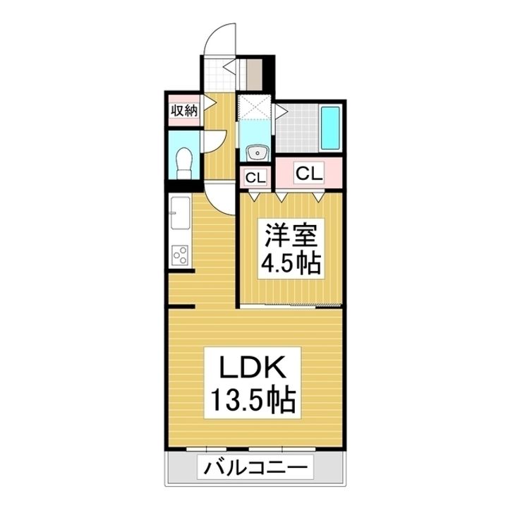 コンフォーティア南箕輪Ⅱ A棟202の間取り