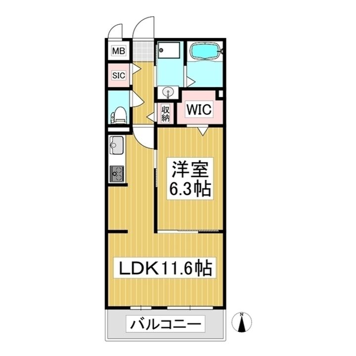 コンフォーティア中込A棟103の間取り