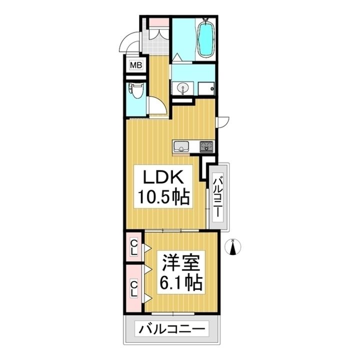 コンフォーティア中込A棟301の間取り