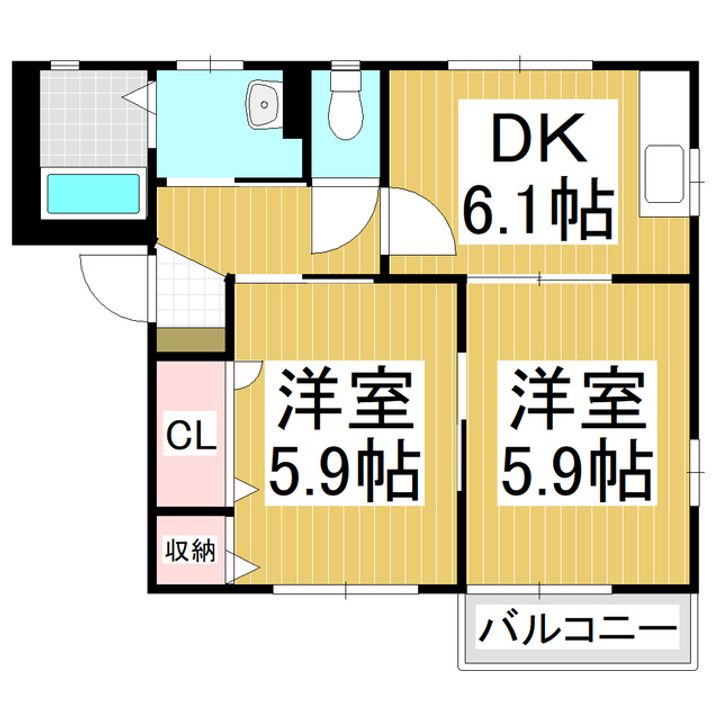 ディアス新枡 B201の間取り