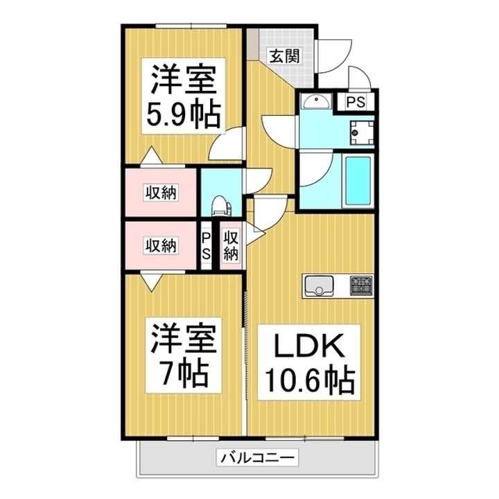 (仮)育良町3丁目ブレインマンション203の間取り