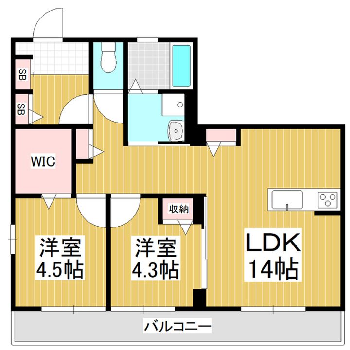(仮)ウィズハイム清水101の間取り