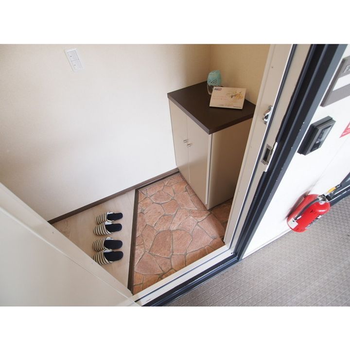 ドミールのぞみF棟101の玄関