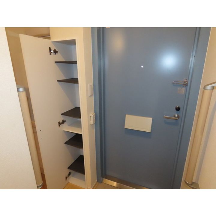 レオパレストゥロイメ102の玄関