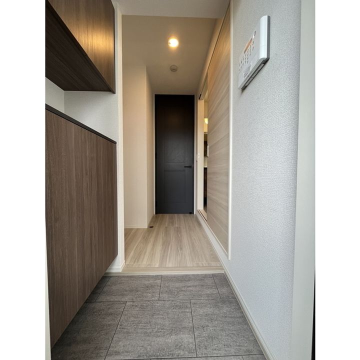 コラージュくりた203の玄関