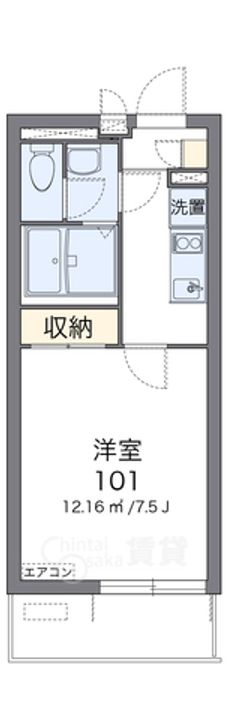 大阪府池田市石橋4丁目の賃貸アパートの間取り