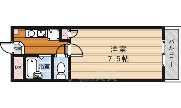大阪府箕面市箕面5丁目の賃貸マンションの間取り