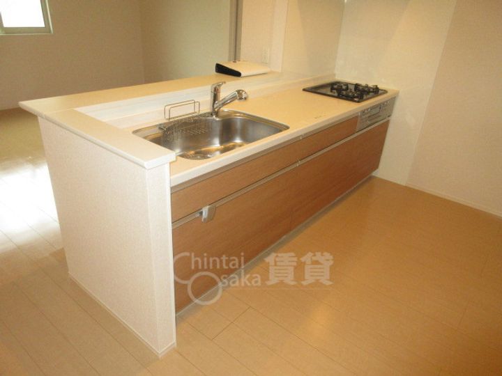 大阪府箕面市彩都粟生南3丁目の賃貸アパートのキッチン