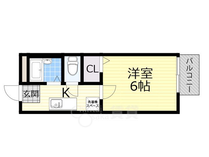 大阪府箕面市小野原東2丁目の賃貸アパートの間取り