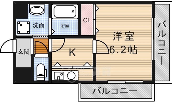 大阪府池田市天神2丁目の賃貸マンションの間取り