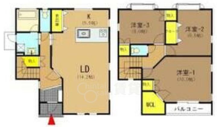 大阪府池田市桃園1丁目(一戸建)の賃貸物件の間取り