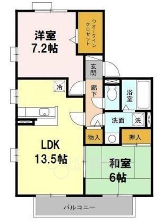大阪府池田市神田4丁目の賃貸アパートの間取り