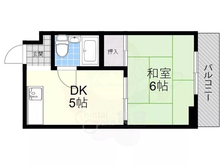 大阪府吹田市高浜町の賃貸マンションの間取り