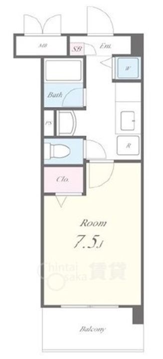 大阪府吹田市南高浜町の賃貸マンションの間取り