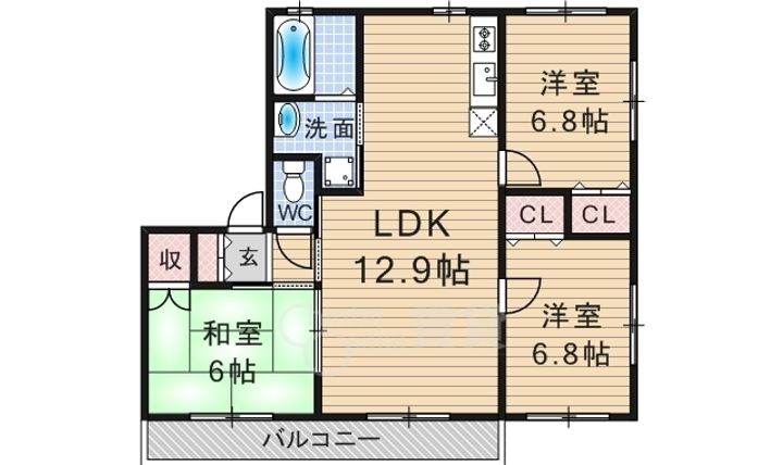 エーデル雲雀丘一番館の間取り