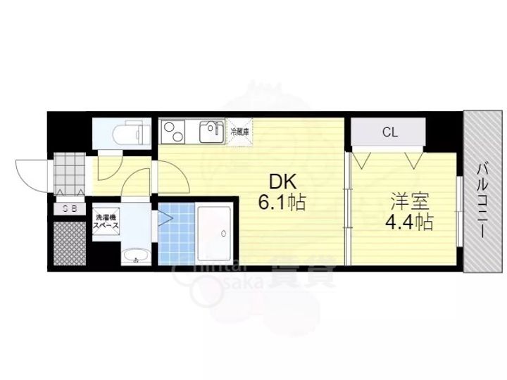大阪府吹田市南金田2丁目の賃貸マンションの間取り
