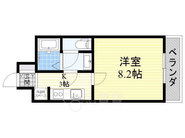 大阪府箕面市西宿2丁目の賃貸アパートの間取り