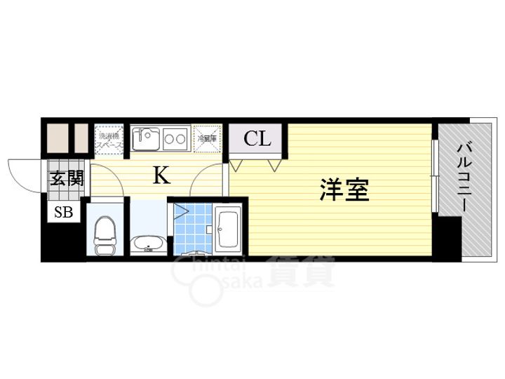 大阪府豊中市東寺内町の賃貸マンションの間取り