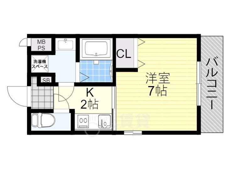 大阪府池田市井口堂2丁目の賃貸マンションの間取り