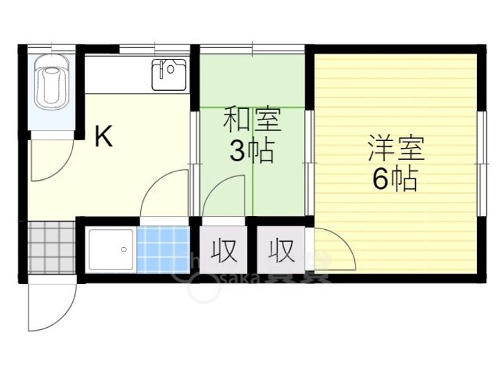 兵庫県川西市花屋敷1丁目の賃貸アパートの間取り