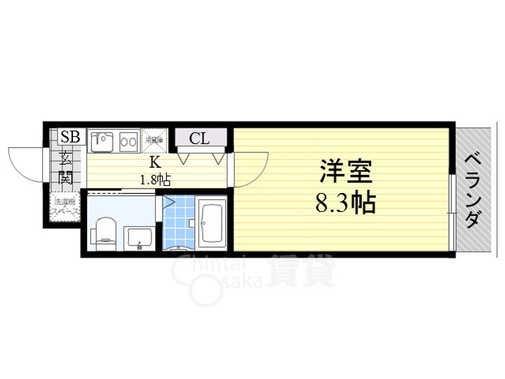 大阪府池田市天神2丁目の賃貸アパートの間取り