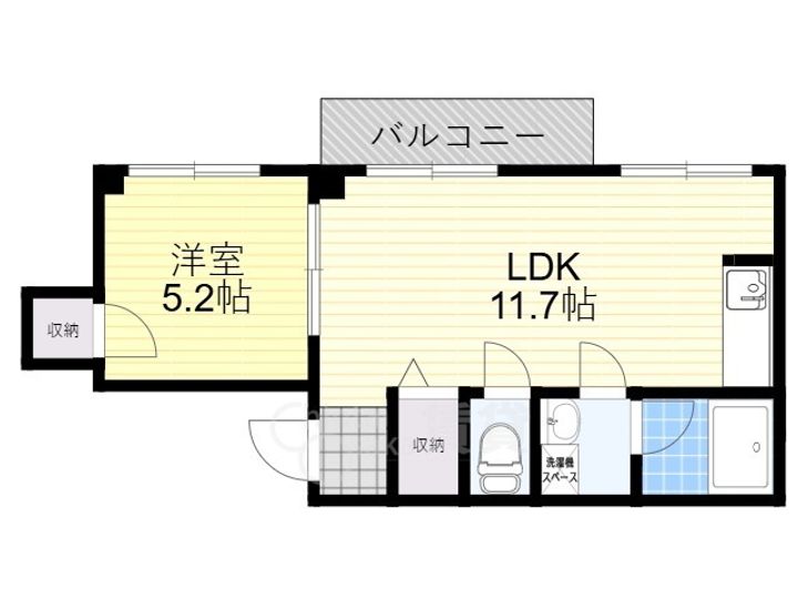 大阪府豊中市岡町南3丁目の賃貸マンションの間取り