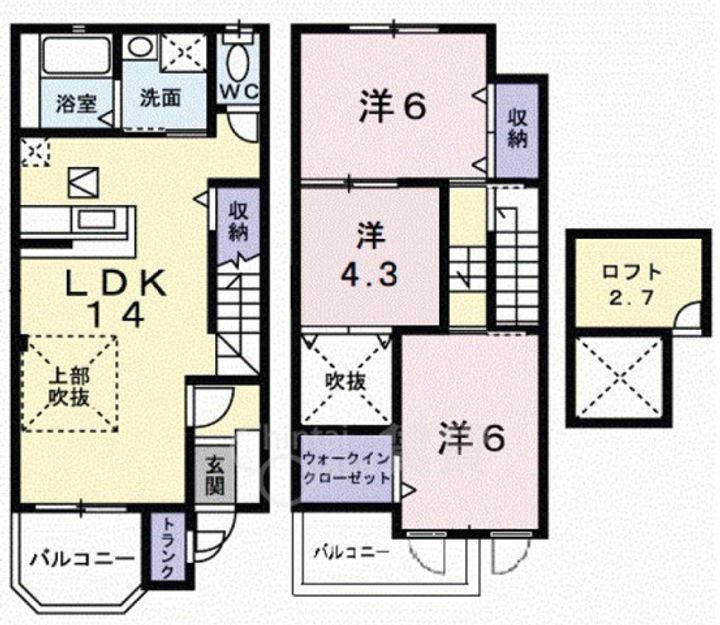 大阪府池田市緑丘1丁目の賃貸アパートの間取り