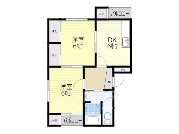 大阪府箕面市西小路5丁目の賃貸マンションの間取り