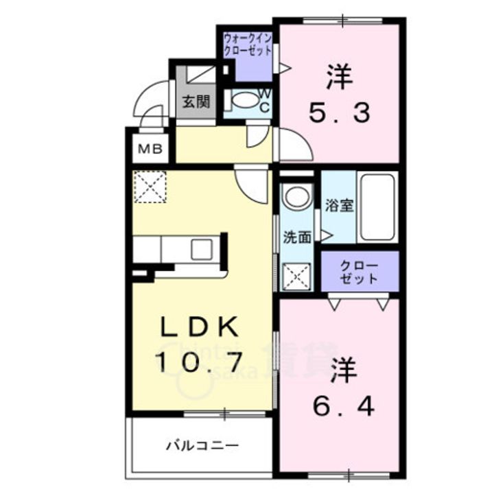 大阪府池田市豊島北2丁目の賃貸マンションの間取り