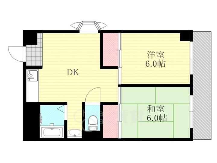 大阪府大阪市東淀川区豊新1丁目の賃貸マンションの間取り