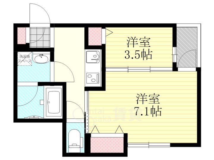 大阪府大阪市東淀川区下新庄5丁目の賃貸アパートの間取り