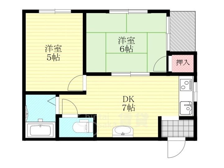 大阪府大阪市淀川区三津屋南2丁目(マンション)の賃貸物件の間取り