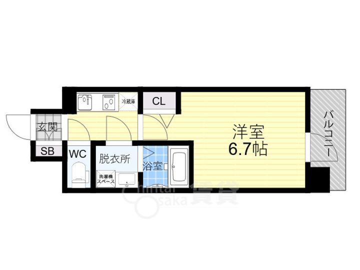 大阪府大阪市福島区吉野5丁目の賃貸マンションの間取り