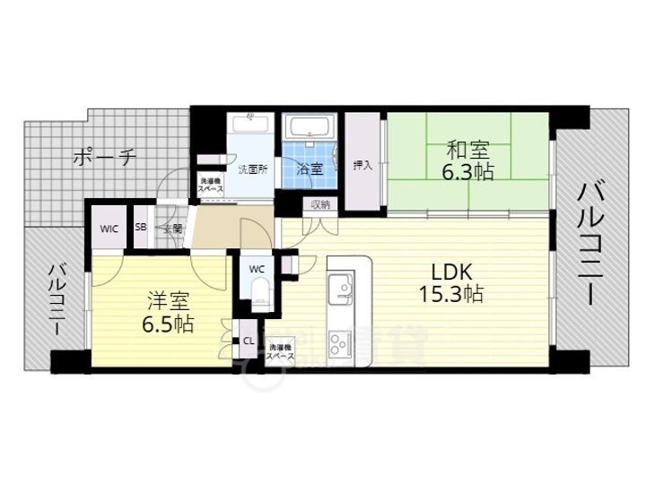 大阪府大阪市北区中津3丁目の賃貸マンションの間取り