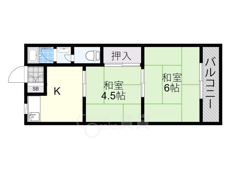 大阪府大阪市淀川区十八条2丁目の賃貸マンションの間取り