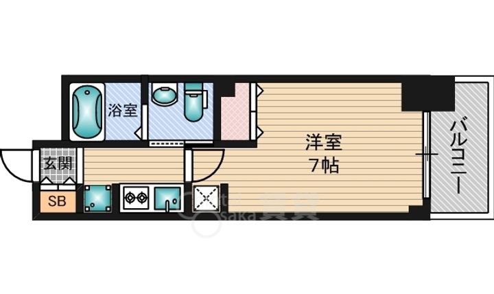 大阪府大阪市東淀川区東中島3丁目の賃貸マンションの間取り