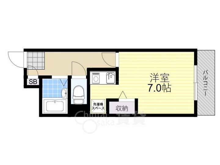 大阪府箕面市西小路3丁目の賃貸マンションの間取り