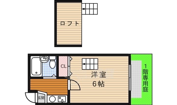 大阪府池田市神田1丁目の賃貸アパートの間取り