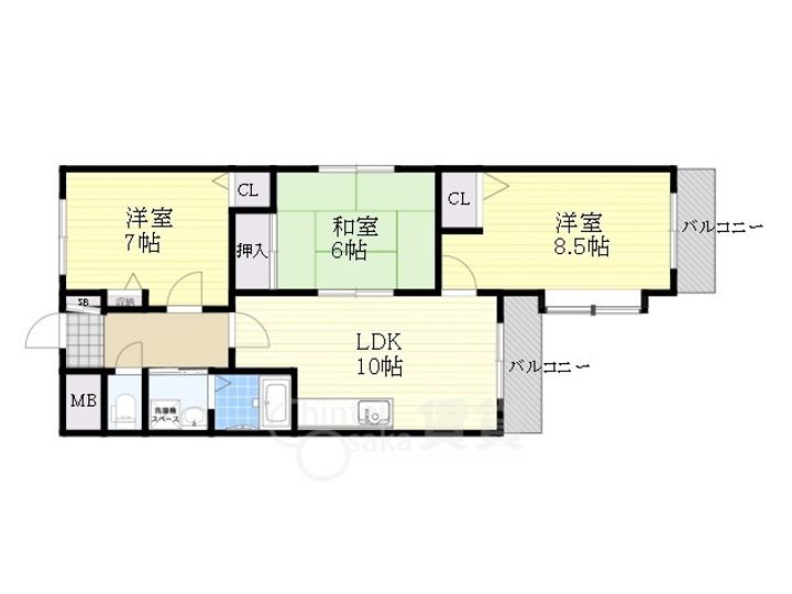 シュロス五月山1の間取り