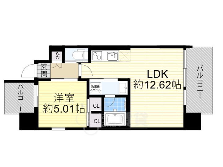 大阪府大阪市淀川区新高2丁目の賃貸マンションの間取り