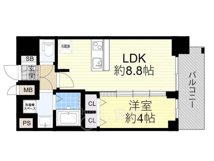 大阪府大阪市西淀川区姫里2丁目の賃貸マンションの間取り