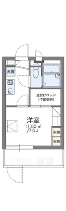 大阪府茨木市平田2丁目の賃貸マンションの間取り