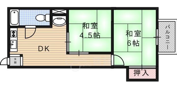 大阪府茨木市中津町の賃貸マンションの間取り